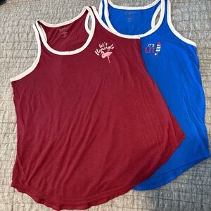 2 piece bundle! Fun tank tops- size L